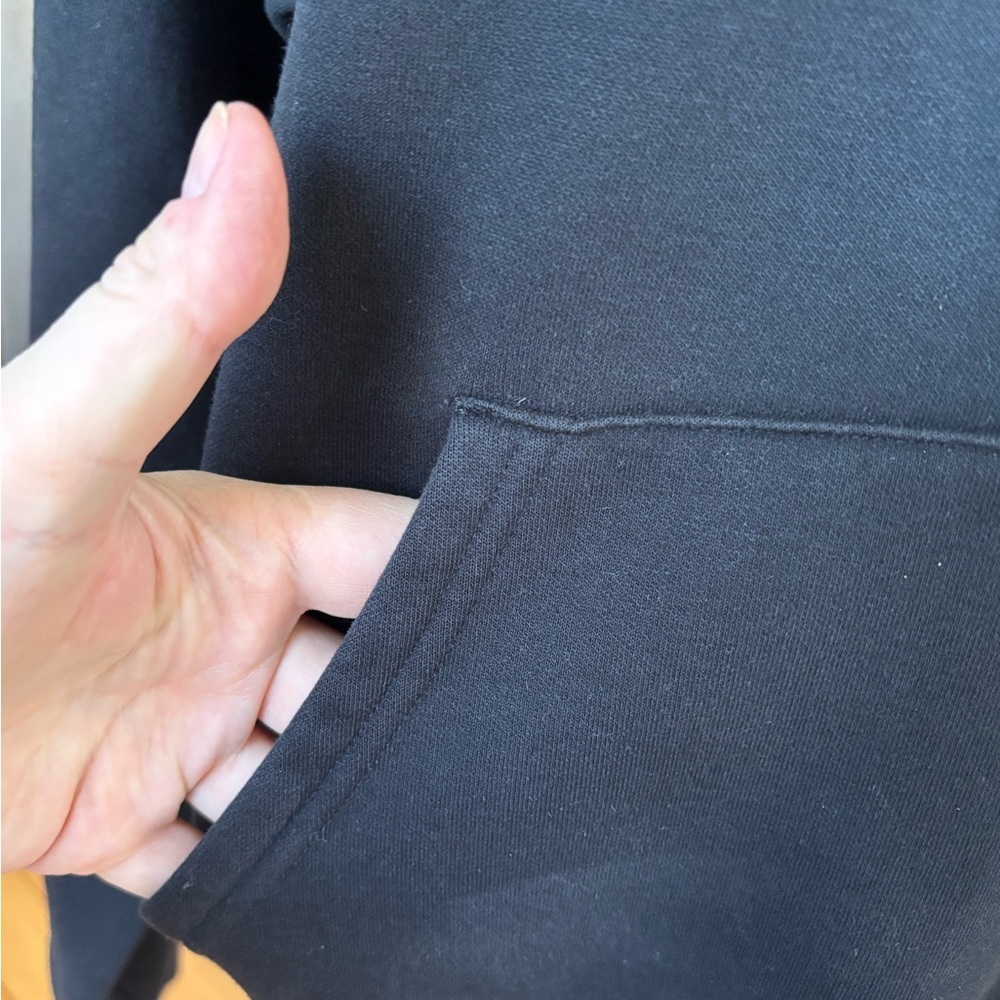 SKIMS Black Cotton Fleece Boxy Pullover Hoodie - Size S - Picture 7 of 8